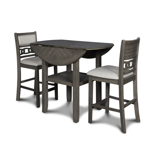 Winston Porter Jackins 3 Piece Extendable Rubberwood Dining Set